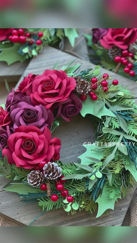 Christmas Wreath | Christmas wreaths, Paper flowers, Christmas crafts