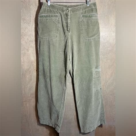 J Jill Pants Jumpsuits Jjill Sage Green Corduroy Cargo Pants