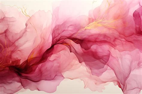 Premium Photo Abstract Watercolor Or Alcohol Ink Art Pink White