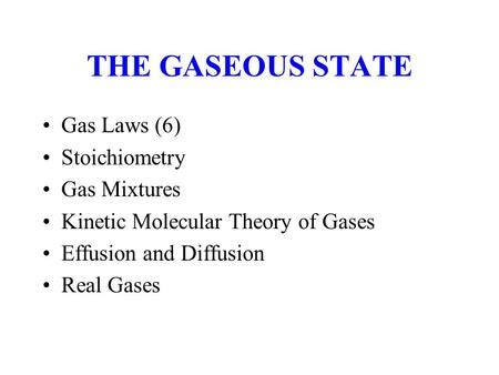 Chapter Gases Semester Substances That Exist As Gases The