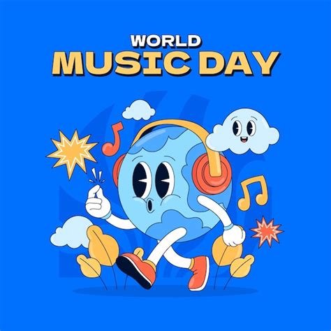 Ilustração desenhada à mão para celebração do dia mundial da música