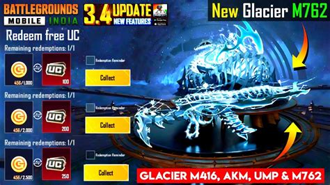 BGMI GLACIER M762 UPGRADE HOW TO GET FREE UC IN BGMI BGMI FREE UC