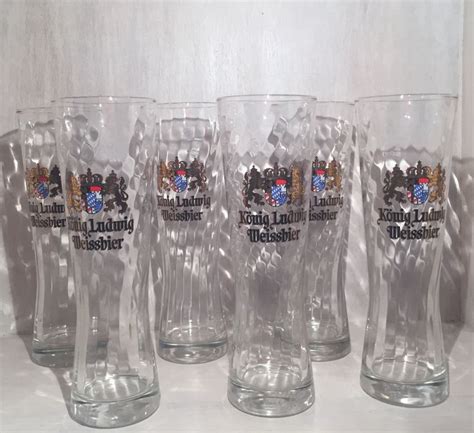 Konig Ludwig Weissbier 0 5 L Set Of 6 Beer Glasses Etsy Beer