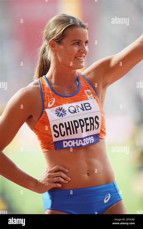 Dafne Schippers Running The 100m At The 2019 World Athletics