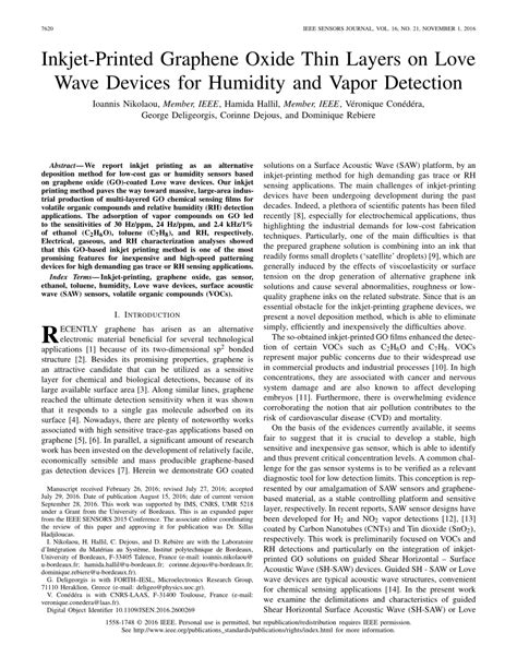 Pdf Inkjet Printed Graphene Oxide Thin Layers On Love Wave Devices