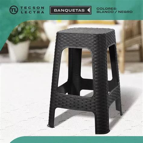 Banqueta Apilable Plastico Premium Simil Rattan Pack X 8uds En Venta En