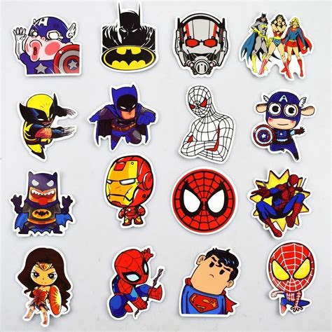 Estampas Pegatinas De Super Heroes Y Villanos Marvel En