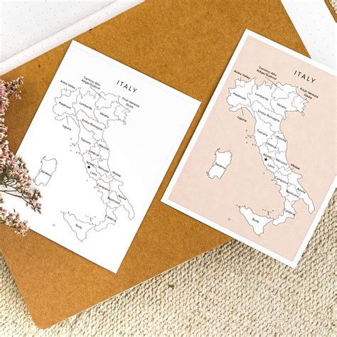 Italy Map Sticker Italy Map Coloring Map Travel Italy Travel Tracker Italy Perfect For