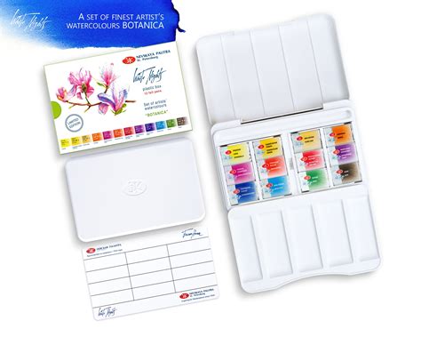 Watercolor Paint White Nights Travel Set Botanica Full Pan Palette