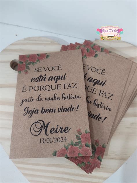 Cart O Agradecimento De Mesa Kraft Floral Vermelho Elo