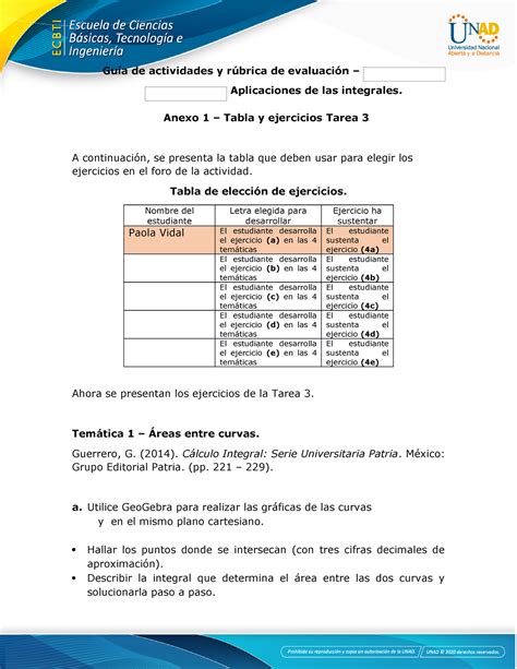 Anexo 1 Tabla Y Ejercicios Tarea 3 Guía De Actividades Y Rúbrica De Evaluación