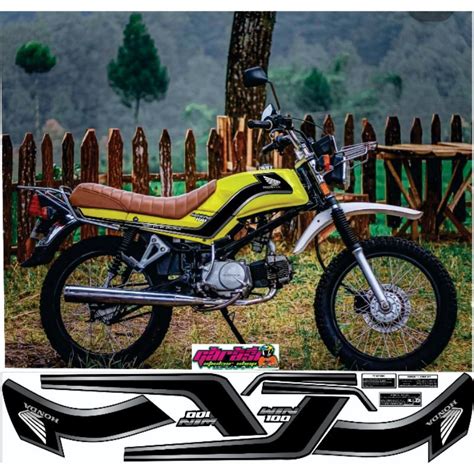 Jual Sticker Striping Honda Win Semi Trail Kuning V Shopee Indonesia