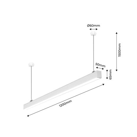 Luminária pendente linear LED 40W 120cm sem flicker