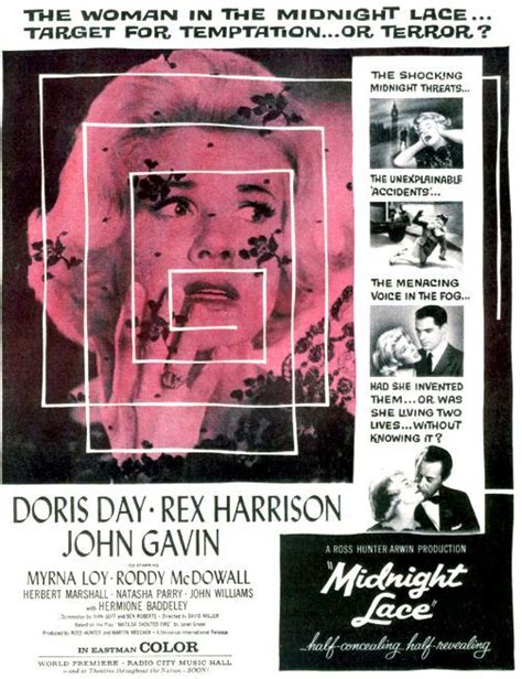 Midnight Lace movie poster | Doris day movies, John gavin, Myrna loy