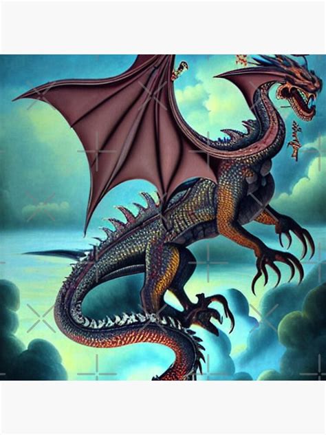 Winged Chinese Dragon In Sky Sticker For Sale By Playdifferent