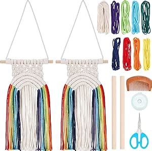 Amazon Webeedy Sets Macrame Craft Kits Mini Rainbow Macrame Wall