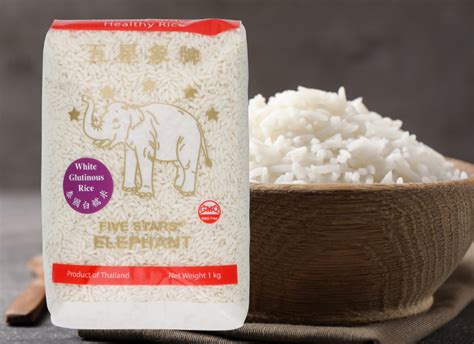 Five Stars Elephant Thai White Glutinous Rice 1kg Citygreen