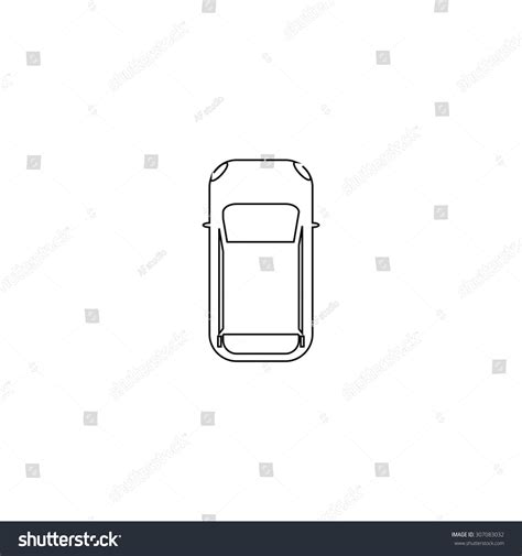 Simple Car Top View Outline Black Stock Vector (Royalty Free) 307083032 | Shutterstock