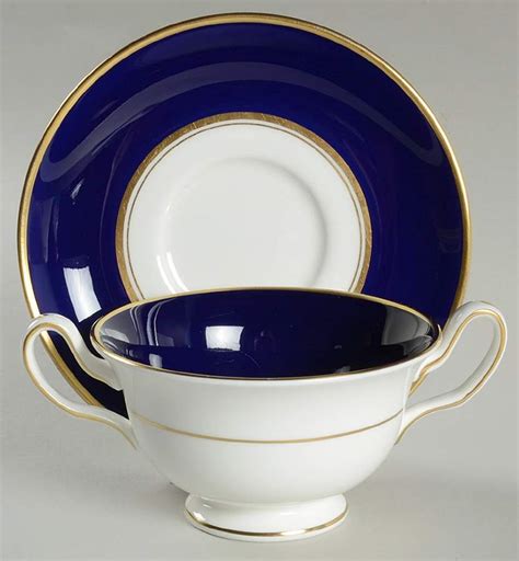 Piccadilly Footed Cream Soup Bowl Saucer Set By Wedgwood