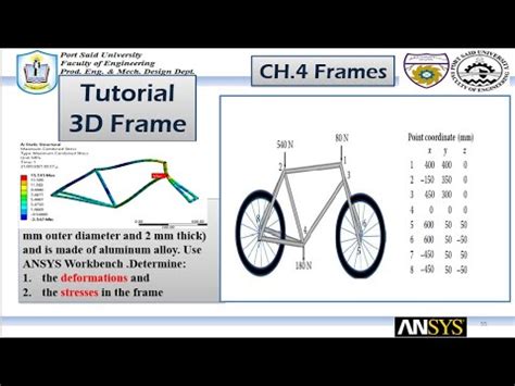 ANSYS Mechanical Tutorial 1D EL The Bike Frame Bending Stress And