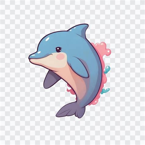 Cute Dolphin Isolated Premium AI Generated PSD