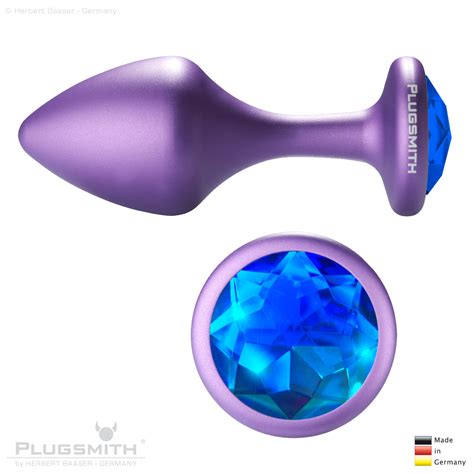 Aluminium Anal Plug Galaxy Medium Lila Kristall Sapphire