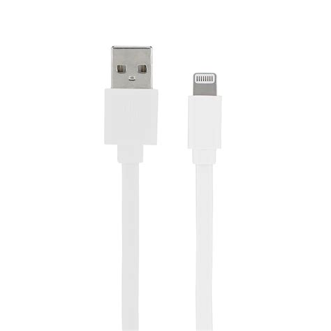 Câble MFI USB A plat pour iPhone iPad 2m blanc Bricorama