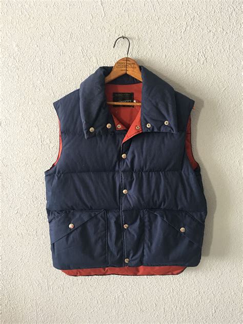 Vintage Navy Blue Down Puffer Ski Vest 1980s Puffer Etsy