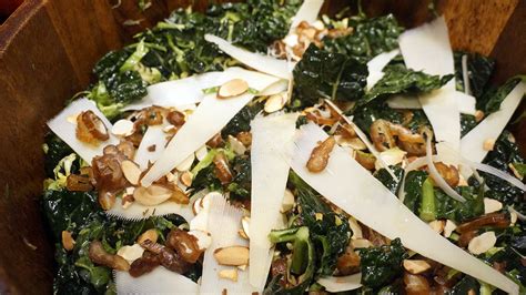 Kale And Brussels Sprouts Salad With Dates Parmesan And Almonds