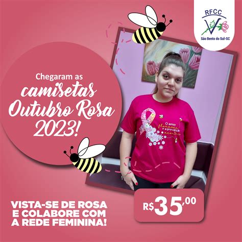 Camiseta Rede Feminina Outubro Rosa 2023 Eusoubud