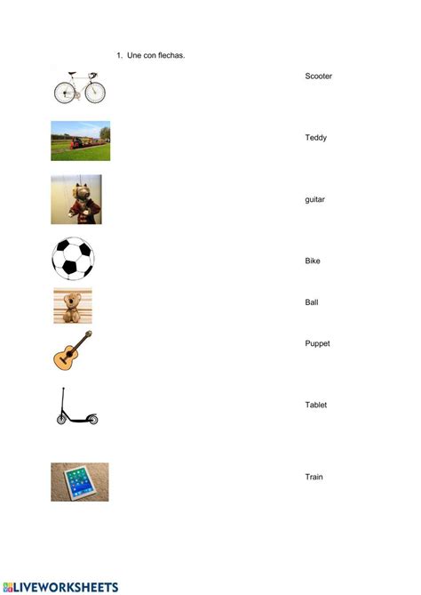 Match Online Exercise For 1º Live Worksheets