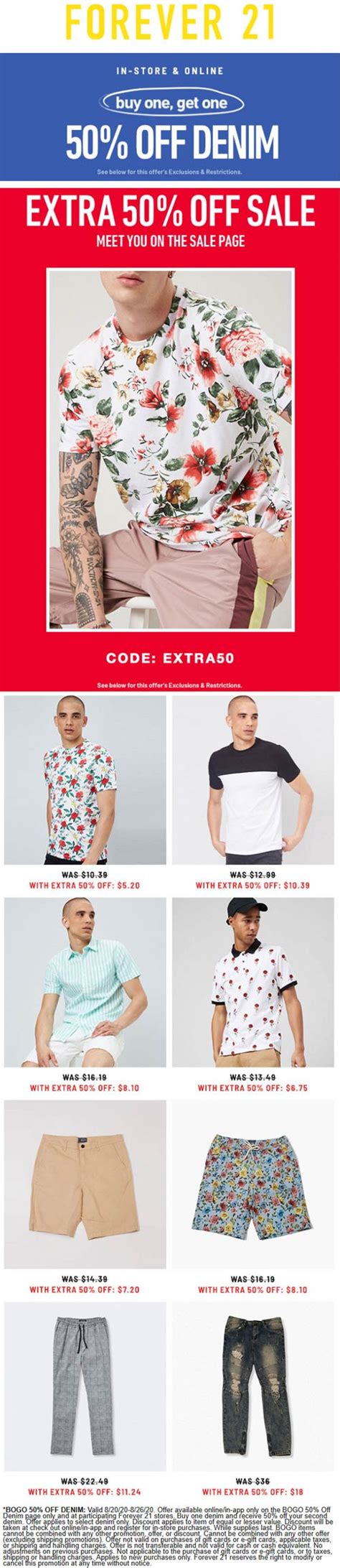 Extra 50 Off Sale Items And More At Forever 21 Forever21 The Coupons App®