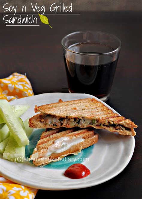 Soy Vegetable And Cheese Grilled Sandwich A Homemakers Diary