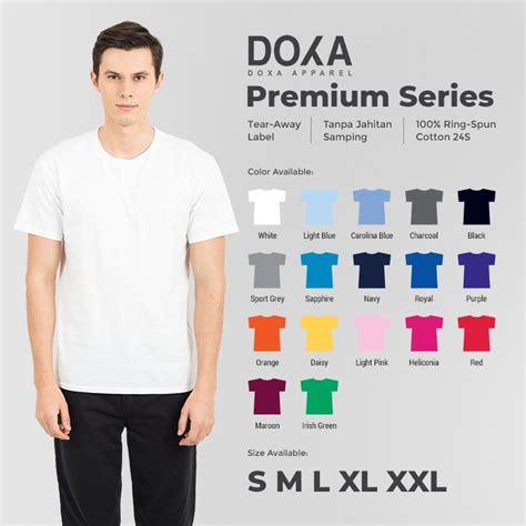 Jual Tanpa Jahitan Samping Kaos Polos Doxa Apparel Premium Warna S M