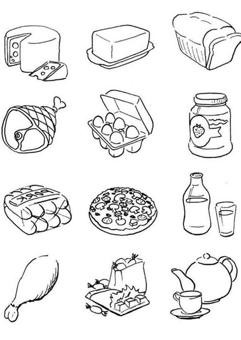 Free & Easy To Print Food Coloring Pages - Tulamama