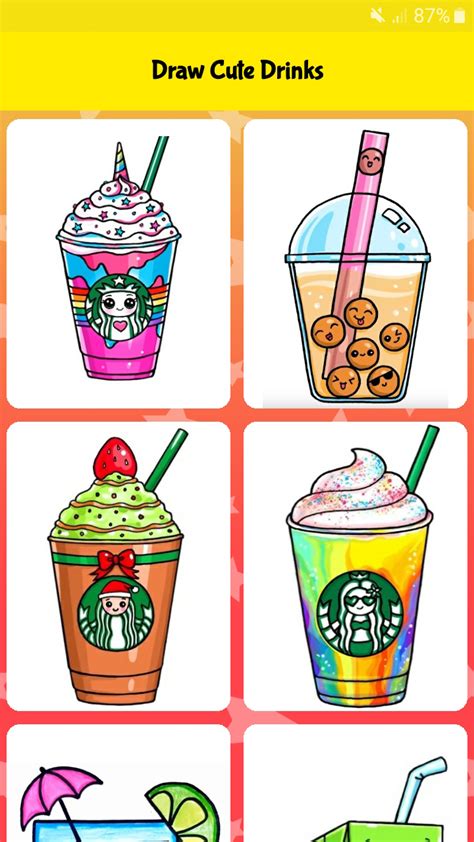 How To Draw Sweet Cute Drinks Step By Step App On Amazon Appstore