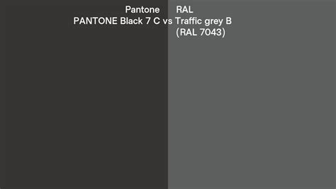 Pantone Black C Vs Ral Traffic Grey B Ral Side By Side Comparison