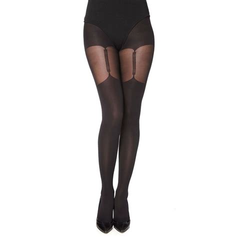 Collant Fantaisie Glamour Effet Jarretelles Valery Noir Gabriella La