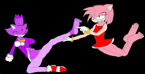 Amy tickles Blaze by DrkNite007 on DeviantArt