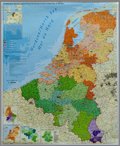 Benelux Belgia Holandia Mapa Cienna Kody Pocztowe Z