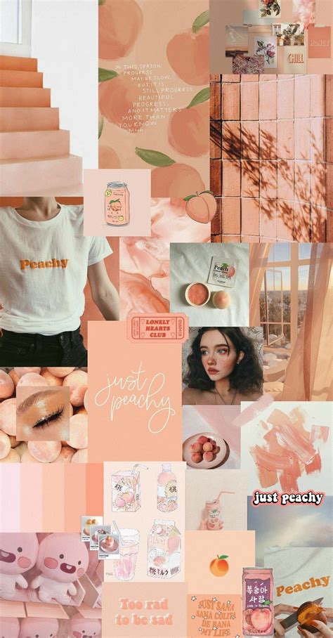 Peachy Aesthetic Wallpaper Collage