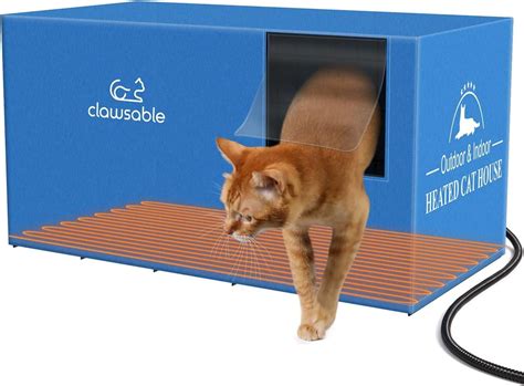 Clawsable Large Heated Cat House For Outdoor Cats In Winter Anti