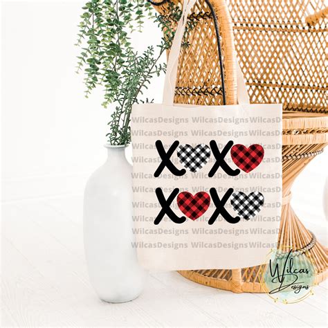 XOXO PNG Red Buffalo Plaid Black And White Sublimation Etsy