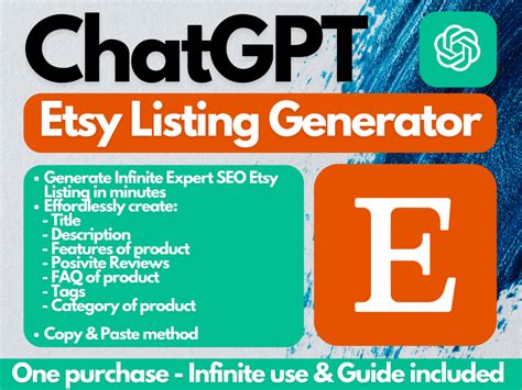 ChatGPT Etsy Listing Generator SEO Title Description Tags