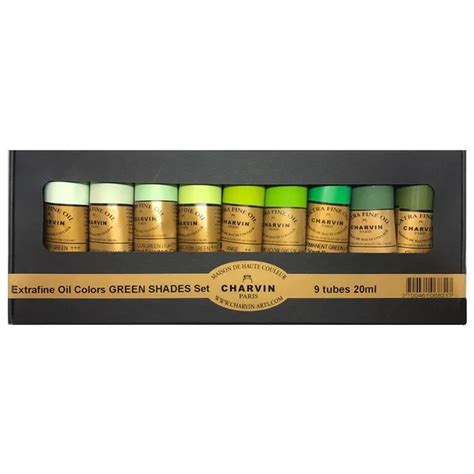 Shop Charvin Extra Fine Oil Set Green Shades Australia Art Supplies