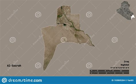 Al Basrah Province Of Iraq Zoomed Satellite Stock Illustration