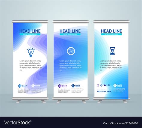 Roll Up Banner Stand Design Template Royalty Free Vector