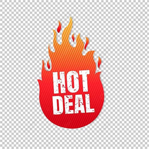 Red Hot Deal Label Isolated Transparent Background Bonus Card Cloud