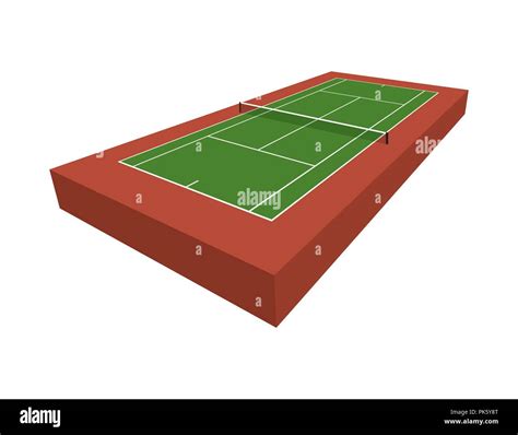 D De Una Cancha De Tenis Aislado Sobre Un Fondo Blanco Ilustraci N