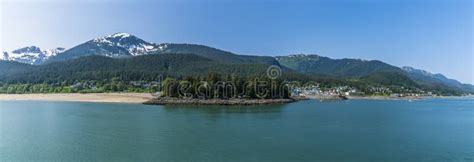 A Panorama View Of The Shoreline In The Gastineau Channel And Juneau